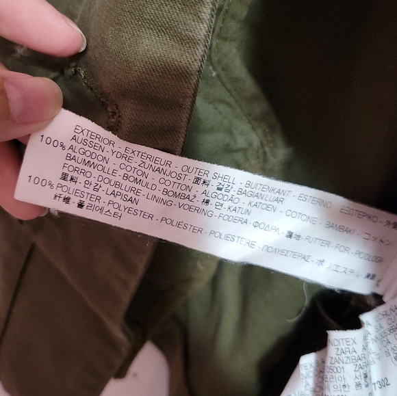 ZARA women's khaki & green army jacket, trench coat - Picture 6 of 6